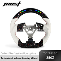 Volant de direction personnalisé en fibre de carbone forgée rouge LED pour Nissan 350Z Z33 Coupé Roadster pour Infiniti F45 FX35 2006-2009