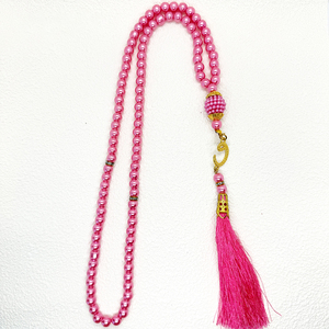 Rosario Islamico Unisex con 99 Perle in Resina, Perle di Vetro Imitazione per Preghiera Musulmana, Pendente con Nappa Islamica, Tasbih Musulmano per Preghiera - Product Image 4