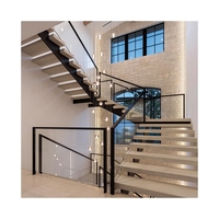 Escalier en acier au carbone sur mesure pour maison et villa modernes
