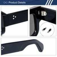 Fabricant en gros de lunettes de soleil carrées en acétate épais, UV400 TAC, logo personnalisé, style rétro, pour hommes