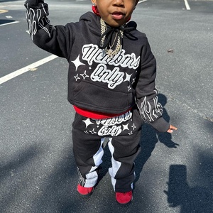 Ensembles de vêtements pour enfants et bébés avec logo personnalisé imprimé en relief, sweats à capuche pour garçons, ensembles de <span class=keywords><strong>jogging</strong></span> pour enfants, survêtements, pantalons de survêtement superposés, <span class=keywords><strong>ensemble</strong></span> 2 pièces - Product Image 6