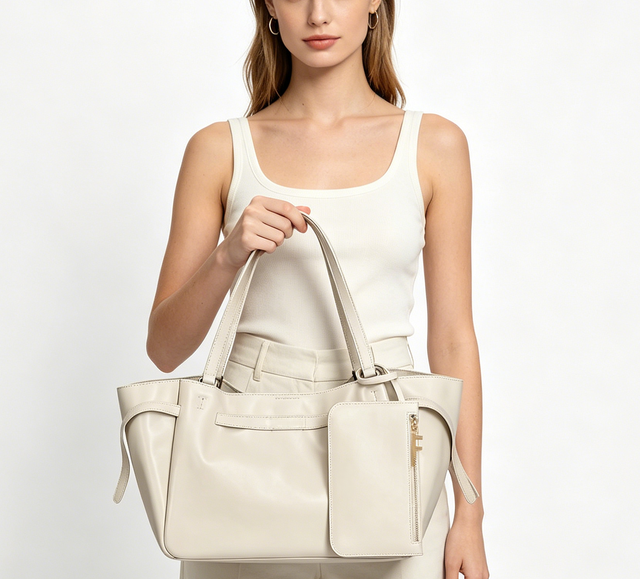 Fashion Design Belt Tote Bags Custom Luxury Shoulder Bag High Quality LeatherLarge Capacity Underarm Ladies Leather Open Handbag