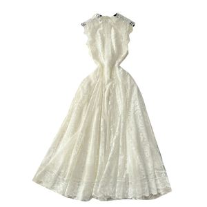 Vestido Midi Casual Estilo Hada de Primavera para Mujer, Sin Mangas, Corte Imperio, Tejido con Estampado Digital y Encaje - Product Image 5