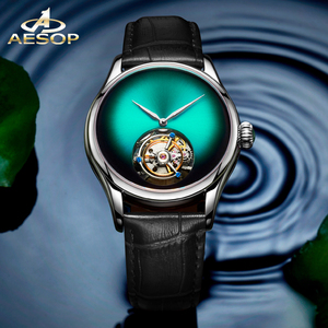 Envío Directo, Reloj AESOP Flying Tourbillon Skeleton para Hombre, Mecánico, Impermeable, de Lujo, de Acero Inoxidable, Modelo 7009 - Product Image 1