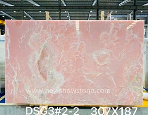豪華な天然オニキススラブピンク翡翠床/壁用様々なオニキスカラー天然石製品 - Product Image 6