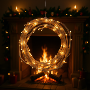 Guirnalda de Abedul Iluminada de 7.87 pies con 144 LED Blanco Cálido, Cadena de Luces Impermeable IP45, Iluminación Decorativa para Chimenea Navideña - Product Image 2