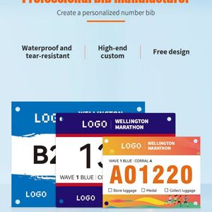 Dossards numérotés personnalisés pour athlètes de marathon, adaptés à l'âge, en Tyvek imperméable, avec logo personnalisé pour - Product Image 6