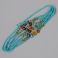 Mode bohème accessoires femmes bijoux faits à la main coloré yeux chance charme cristal perlé réglable perle de rocaille Bracelet