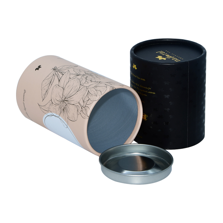 Cardboard Paper Tube Food Packaging Multifeatured Embossed Velvet Card Inserted