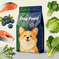Emballage alimentaire pour animaux de compagnie de qualité supérieure, sac à huit soudures latérales, imprimé sur mesure, pochette à fermeture éclair à fond plat, qualité alimentaire