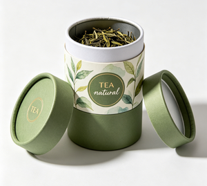 Custom Tea Packaging With Metal Lid Biodegradable Cardboard Tube Loose Leaf Tea Can Cylinder for Coffee Paper Packaging - Product Image 3
