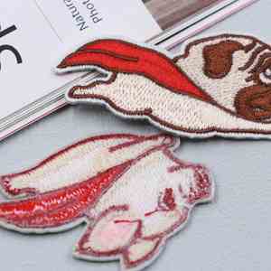 Factory Sell Iron on Embroidery Cute Cartoon Pig Dog Patch for Decoration - Product Image 2