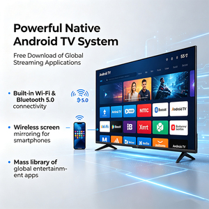 Televisor LED Inteligente Android 4K Ultra HD de 55 Pulgadas, Sin Marco, OEM, Personalizado, Precio de Fábrica al por Mayor, WiFi, Bluetooth - Product Image 3