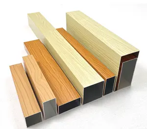 Holzmaserung hohlrohr preis pro meter industrie aluminiumlegierung rohr maßgeschneiderte form aluminium quadratisches rohr aluminiumrohre