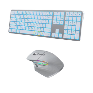 ชุดคีย์บอร์ดและเมาส์ไร้สายพร้อมไฟแบ็คไลท์ 7 สี คีย์บอร์ดขนาดเต็มและชุดเมาส์แบบชาร์จได้ สำหรับแล็ปท็อป - Product Image 1