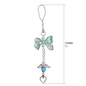 <b>Personality</b> Fashion PVC Lightweight Color Crossing Bow Heart for Phone Pendant <b>Keychain</b> Lanyard Bag Hanging - Product Image 5