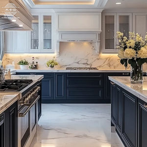 خزانة مطبخ عصرية من الخشب الصلب مع باكسبلاش بتخصيص مباشر من المصنع، طقم دواليب مطبخ للمنزل بالكامل والشقق - Product Image 3