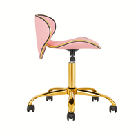 Gold Pink Mehrzweck Draft ing Spa Barhocker mit Rädern Salon Professional Techniker Hocker Rotation Friseur Hocker