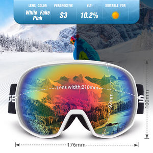 HUBO 09 Occhiali Sportivi Unisex Taglia Adulto Maschera da Sci con Protezione UV400 Antiappannamento Montatura in TPU in Blu Rosso Rosa Argento - Product Image 4