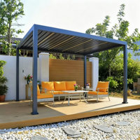Pergola bioclimatique moderne en aluminium, toit ouvrant motorisé et étanche, gazebo métallique, fabrication OEM ODM directe d'usine