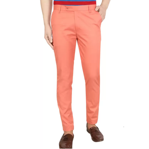 Directo Bangladesh Factory Men's Slim Fit Light Orange Chino Pant Nuevo diseño Ropa de algodón Stock para primavera Precio directo de fábrica - Product Image 1