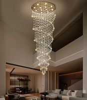 Lustre haut de plafond, luminaire long et élégant, lustres en cristal, luminaires suspendus pour hall d'entrée, salon, escalier