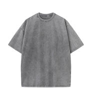 T-shirt Haut de Gamme Délavé Homme 100 % Coton, Qualité Supérieure, Logo Vintage Personnalisé, Coupe Oversize, Lavage Acide