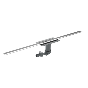 Drain <span class=keywords><strong>de</strong></span> douche linéaire moderne en acier inoxydable chromé, adaptable, avec système anti-odeurs intégré - Product Image 2
