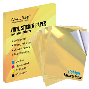 Lámina de Papel Metálico Autoadhesivo de Aluminio Dorado Brillante, Tamaño A4, Precio de Fábrica - Product Image 2