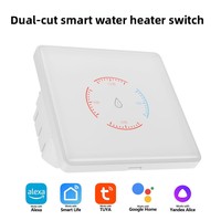 Interrupteur intelligent pour chauffe-eau électrique EU 86 Type 3500W, WiFi, panneau PC, double disjoncteur, commande vocale bidirectionnelle, usage domestique et hôtelier