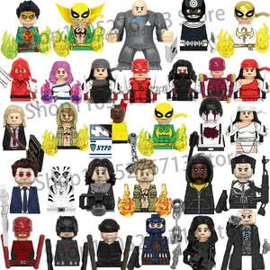 Set de Figuras de Acción Street Hero, <span class=keywords><strong>Vigilante</strong></span> Enmascarado Rojo y Artista Marcial Puño Amarillo, Bloques de Construcción DIY, Juguete de Regalo para Adultos - Product Image 1