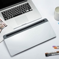 Petit tableau blanc de bureau en verre, support de clavier d'ordinateur avec tiroir, organisateurs de bureau pour le bureau