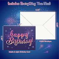 DIY Age Cartes d'anniversaire Feux d'artifice Pop-up Gâteau Lumière Musique Noir Or Joyeux Anniversaire Carte Cadeau pour Mari Hommes Femmes