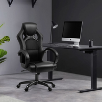 Chaise élévatrice ergonomique de style course en cuir PU de haute qualité, pivotante en maille pour le bureau, le jeu, l'ordinateur et le confort.