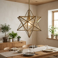 Lanterne LED Ramadan en forme de lune, lampe arabe musulmane dorée en fer, artisanat à piles, lampe de nuit étoilée, décoration intérieure pour chambre et fête, lampe de table