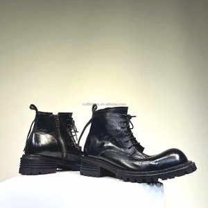 Scarpe Oxford Derby da Uomo in Pelle con Lacci, Stivali Martin di Alta Qualità con Punta Esagerata, Scarpe Eleganti da Uomo - Product Image 4