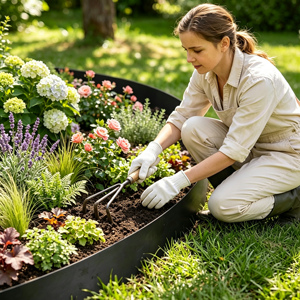 10 High Easy to Install No Dig Steel Mini Corners Garden Edging <b>Border</b> with Privacy for Shrubbery - Product Image 6