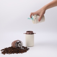 Machine à café avec torréfacteur et moulin intégrés, mini moulin à café manuel rechargeable portable en céramique
