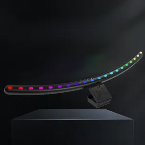 RGB ses aktive alma ritim renkli LED ortam ışığı oyun bilgisayarı büyük kavisli ekran asılı lamba monitör ışık çubuğu