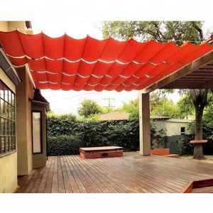 1.5*5m 185gsm HDPE Beige Manuel Slide-on Wire Shade Hung Auvent <span class=keywords><strong>pour</strong></span> <span class=keywords><strong>Pergola</strong></span> Wave Shade Sail - Product Image 6