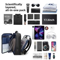 Nouveau sac à dos pour ordinateur portable pour homme, style Oxford, pour les voyages d'affaires, design respirant et imperméable, double compartiment, sangles à coussin d'air, doublure en nylon