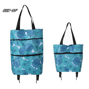 Venta directa de fábrica, bolsa de carrito de supermercado plegable portátil, bolsa de carrito de compras fácil de llevar con ruedas - Product Image 4