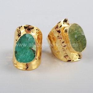 G1035 Natural Chrysoprase Gemstone <strong>Rings</strong> Chakra Jewelry Natural <strong>Jade</strong> <strong>Ring</strong> Band <strong>Ring</strong> - Product Image 5