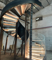 Escalier en colimaçon VIKO 2026 moderne de qualité supérieure en ardoise blanche pure, escalier en colimaçon incurvé, escalier en colimaçon LED, escalier intérieur