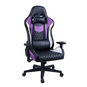 Chaise de bureau inclinable pour PC Gamer, fauteuil de jeu, violet, prix Direct usine