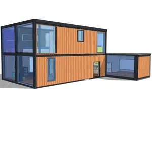 Casa modular prefabricada portátil, casa prefabricada de 2 pisos, Oficina personalizada, contenedor de 20 y 40 pies, casa para alojamiento