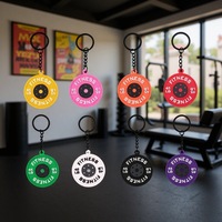 Porte-clés créatif en forme de barre d'haltères et de disques d'haltères, joli ornement suspendu, breloque pour sac à dos, accessoire de bijouterie