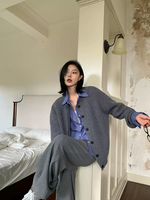 Cardigan en cachemire tricoté minimaliste personnalisé pour l'automne et l'hiver, pull décontracté Joker