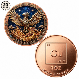 Moneda de cobre puro 999 de 1 onza personalizada, diseño Fénix <span class=keywords><strong>Inmortal</strong></span> Fuego Eterno, moneda conmemorativa coleccionable adecuada para regalo de Navidad para hombres - Product Image 1