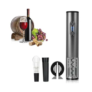 Customised Portable Black Automatic Usb Charging Automatic Electric Wine Bottle Opener Set